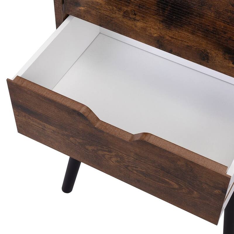 Set of 2 Modern Nightstand with 2 Drawers