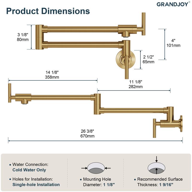GRANDJOY Single Handle Pull Down Kitchen Faucet with Spot Resistant Finish