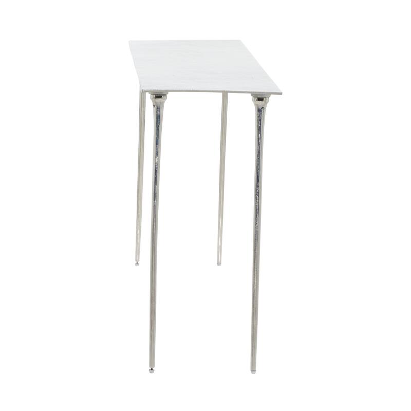 Aluminum Metal Console Table - Silver - Roche River Decor - 15"Wx50"Lx31"H