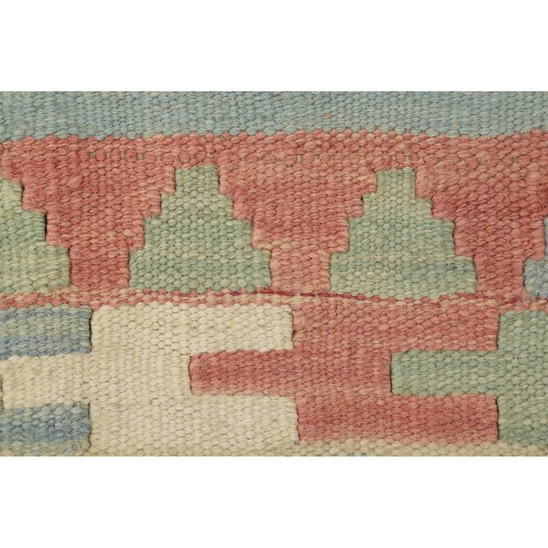 Hand Woven Oriental 100% Wool Carpet Southwestern Tribal Navy Blue & Blues Kilim Area Rug - 6' 8'' X 4' 10''