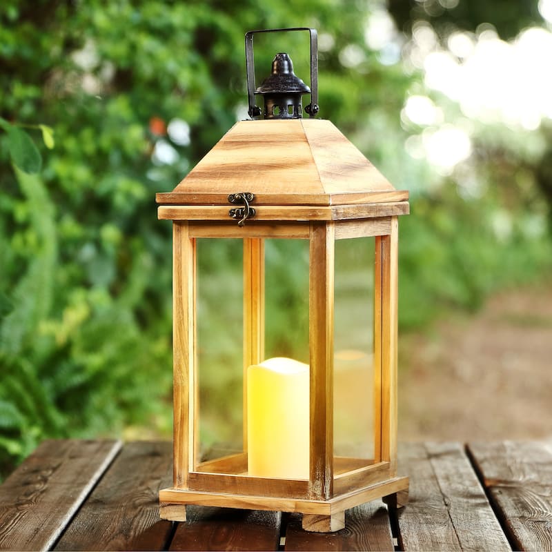 SAFAVIEH Lighting Elida Outdoor Lantern - 7"W x 7"D x 18"H
