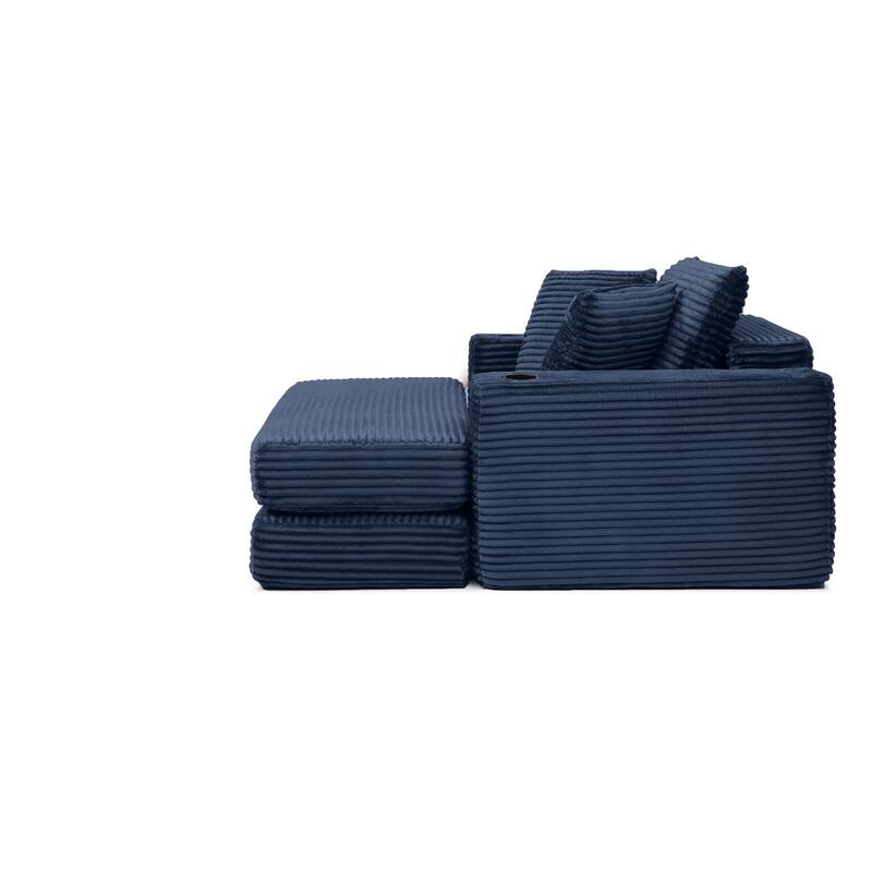 52.4'' Boneless Chaise Lounge Chair Indoor-Oversized Cloud-Like Cozy Comfy Modular 3-in-1 Sofa Bed