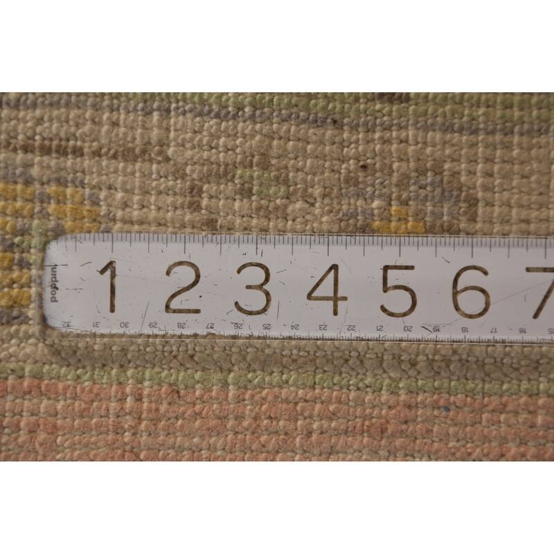 Hand Knotted Oriental 100% Wool Carpet Transitional All-Over Coral Oushak Area Rug - 12' 2'' X 9' 0''