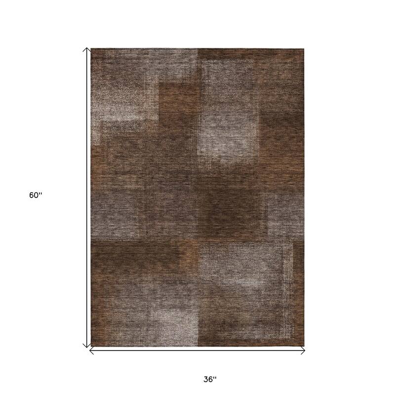 HomeRoots Abstract Transitional Rectangle Outdoor Rug