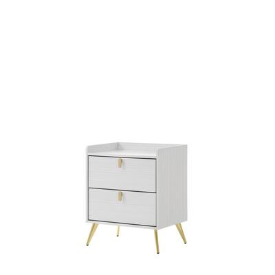 Modern Wooden Nightstand with 2 Drawers