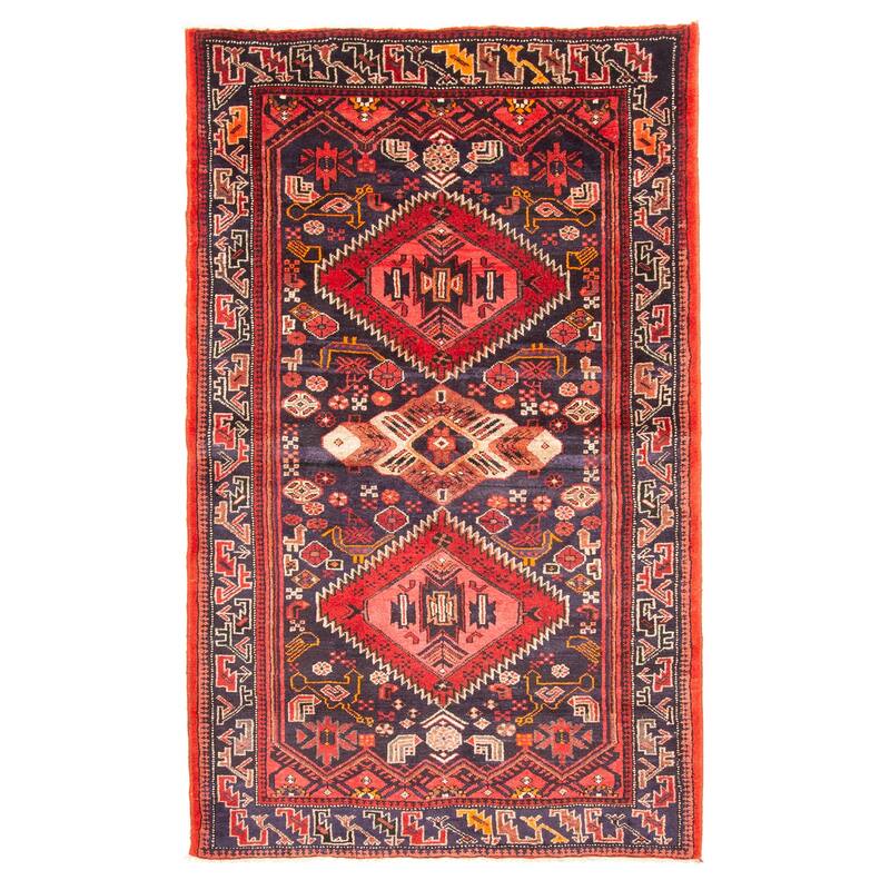 ECARPETGALLERY Hand-knotted Konya Anatolian Dark Navy Wool Rug - 4'3 x 7'3