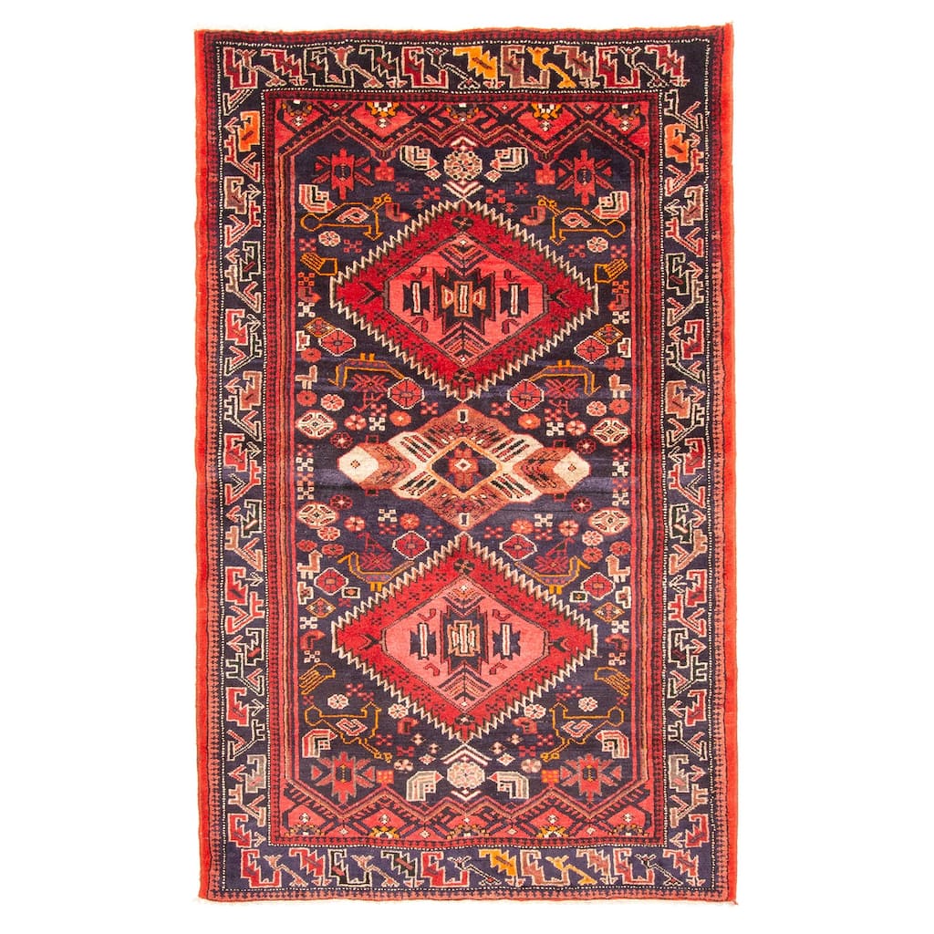 ECARPETGALLERY Hand-knotted Konya Anatolian Dark Navy Wool Rug - 4'3 x 7'3