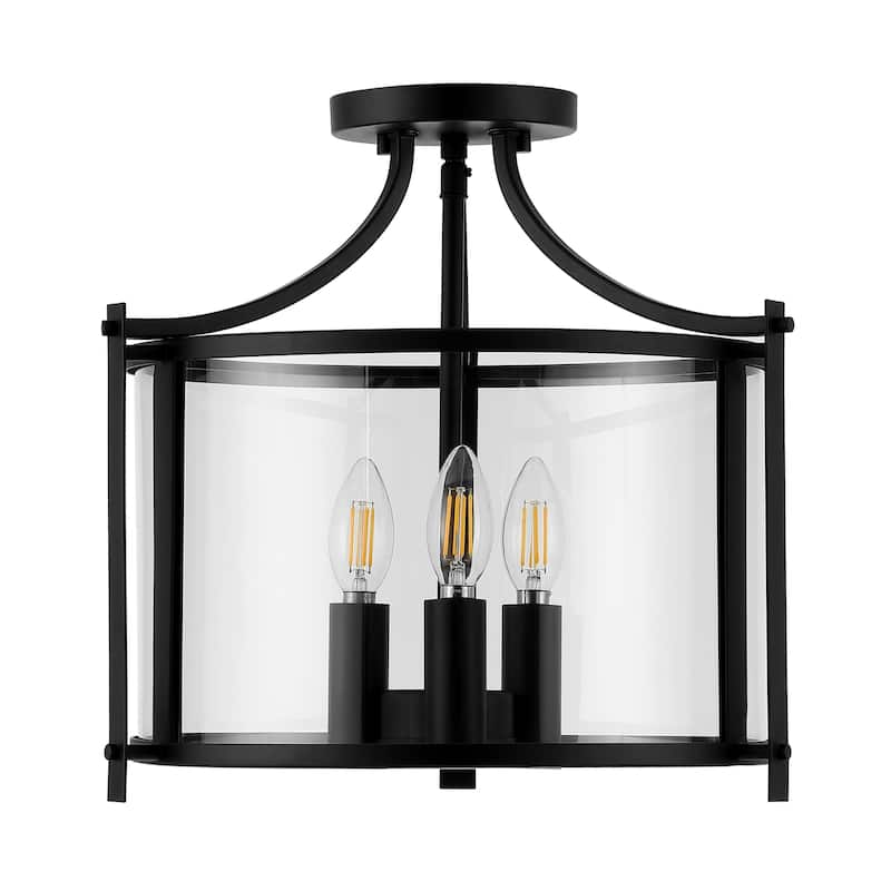 SAFAVIEH Lighting Masako 3-Light Led Flush Mount - 15" W x 15" L x 14.5" H - Bronze - 15Wx15Dx15H