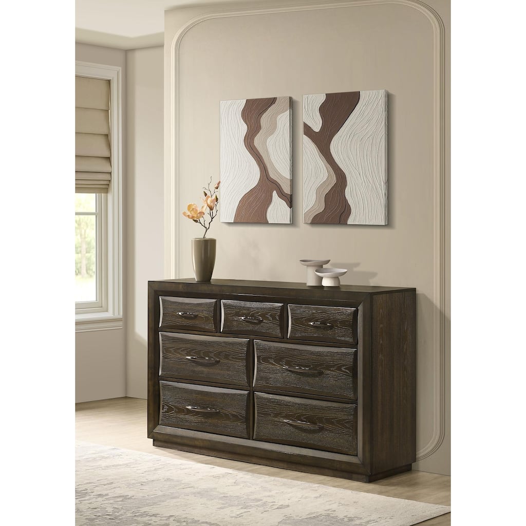 Atlas 7-drawer Bedroom Dresser Dark Oak