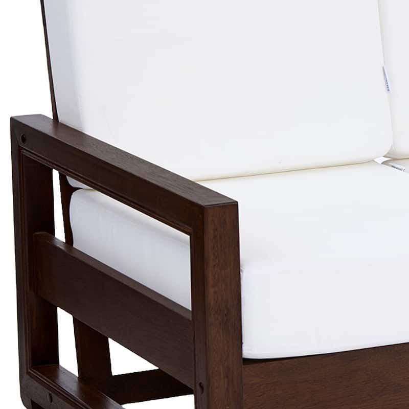 Patio Teak Wood Outdoor Loveseat with Cushion