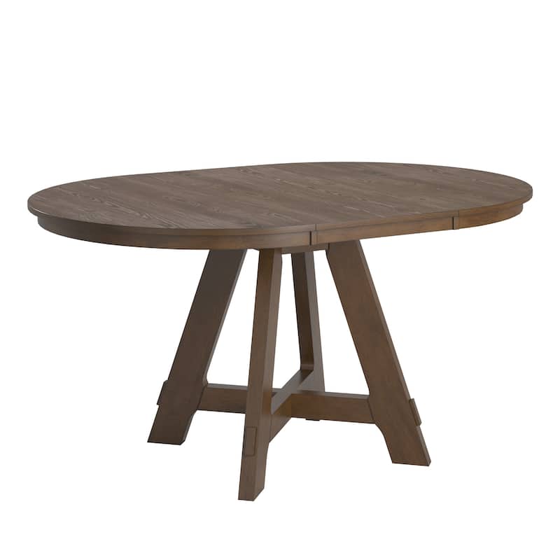 Harstad Wood Finish Extendable Round Dining Table by iNSPIRE Q Modern