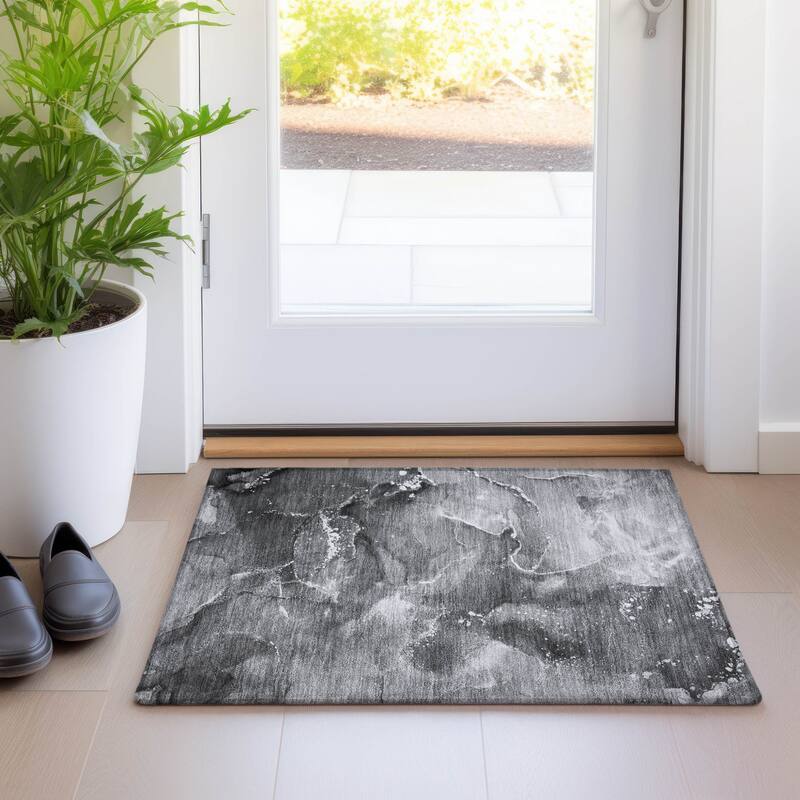 Alrim Modern Art-Inspired Weather Resistant Classic Meets Modern Outdoor Rug