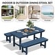 preview thumbnail 22 of 58, 3-Piece HDPE Outdoor Dining Set with Umbrella Hole Table and Two 2-Person Benches