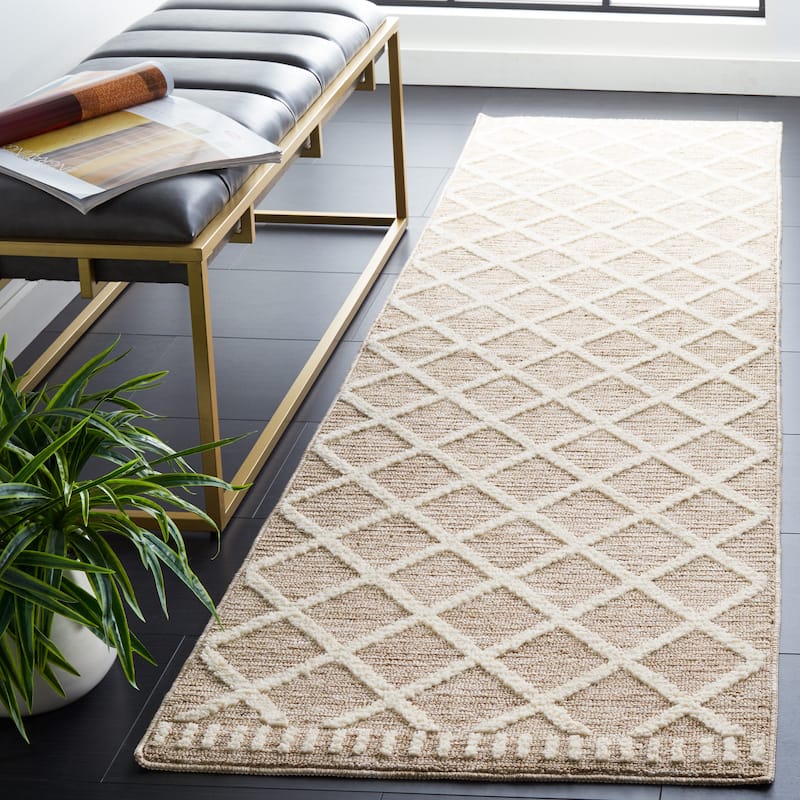 SAFAVIEH Easy Care Machine Washable Galyna Geometric Rug - 2' 3" x 12' - Beige/Ivory - Runner