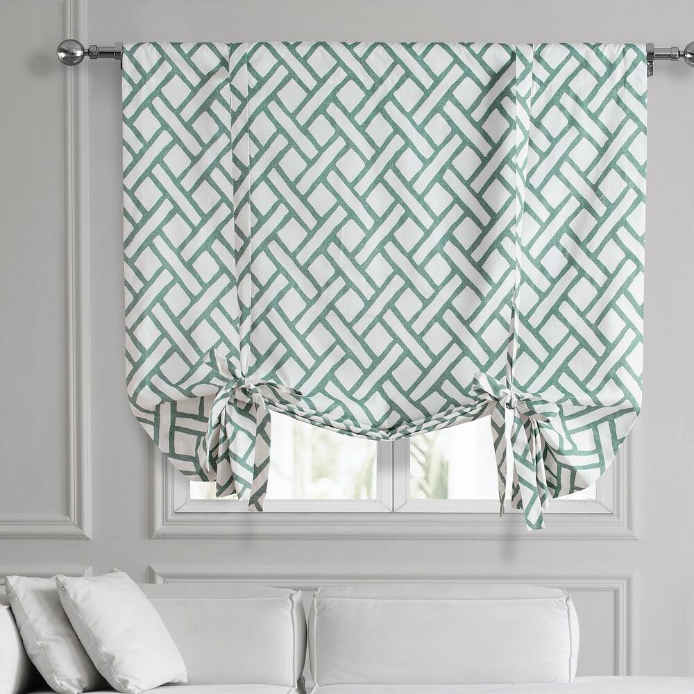 Exclusive Fabrics Garden Path Printed Cotton Tie-Up Window Shade (1 Panel)