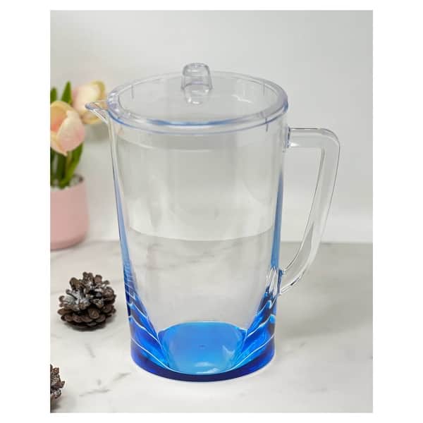 slide 2 of 9, LeadingWare Oval Halo Acrylic Water Pitcher with Lid (2.75 Quarts) - 8.66" W x 8.66" L x 10.24" H