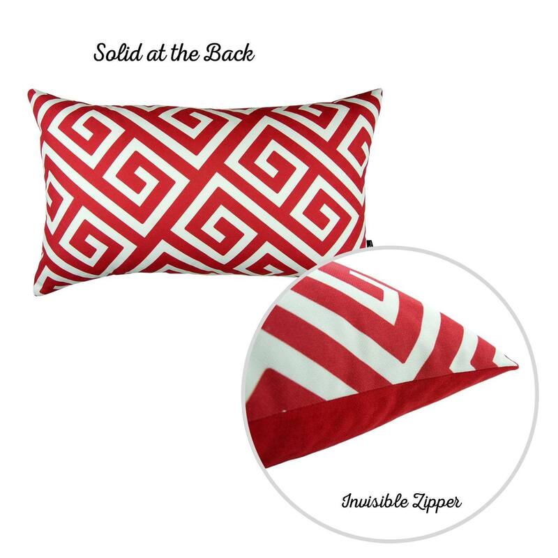 Yellow Greek Key Pattern Lumbar Throw Pillow