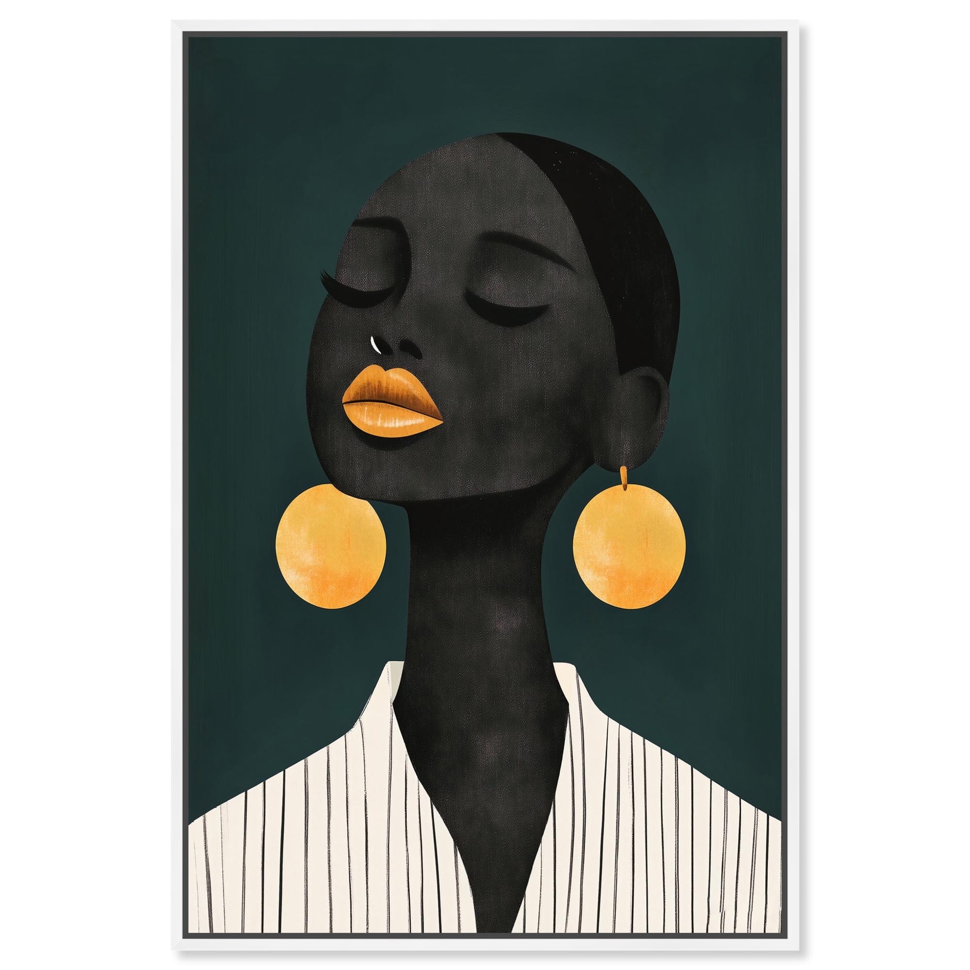 Gold Earrings II Glam Wall Decor Canvas Print by Art Remedy