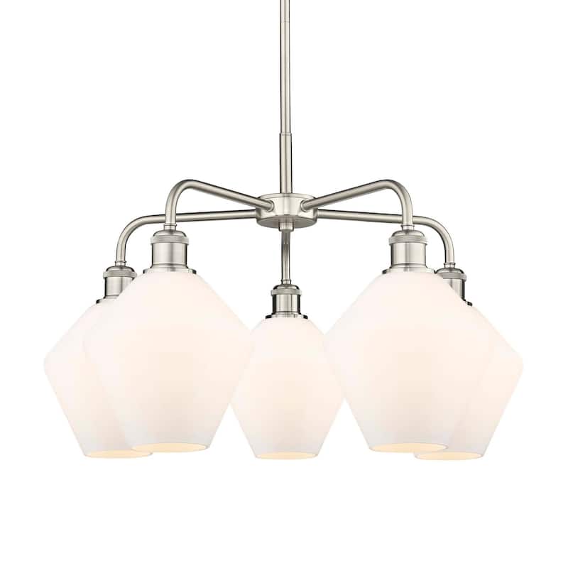 Innovations Lighting 516-5CR-17-26 Cindyrella Chandelier Cindyrella 5 - Satin Nickel / Cased Matte White