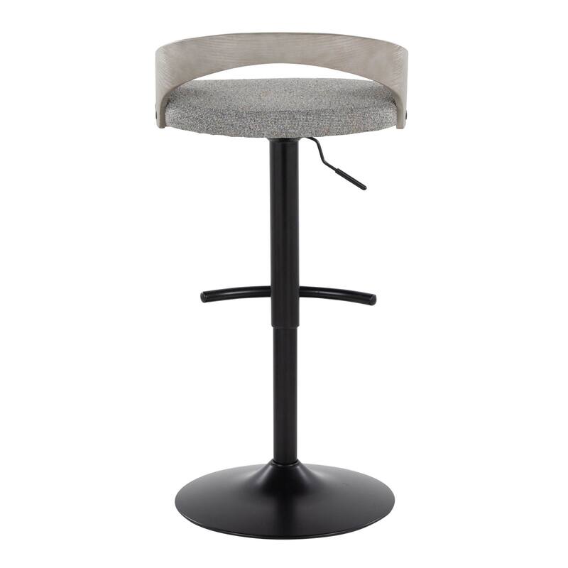 Grotto Adjustable Barstool with Back Base- Set Of 3