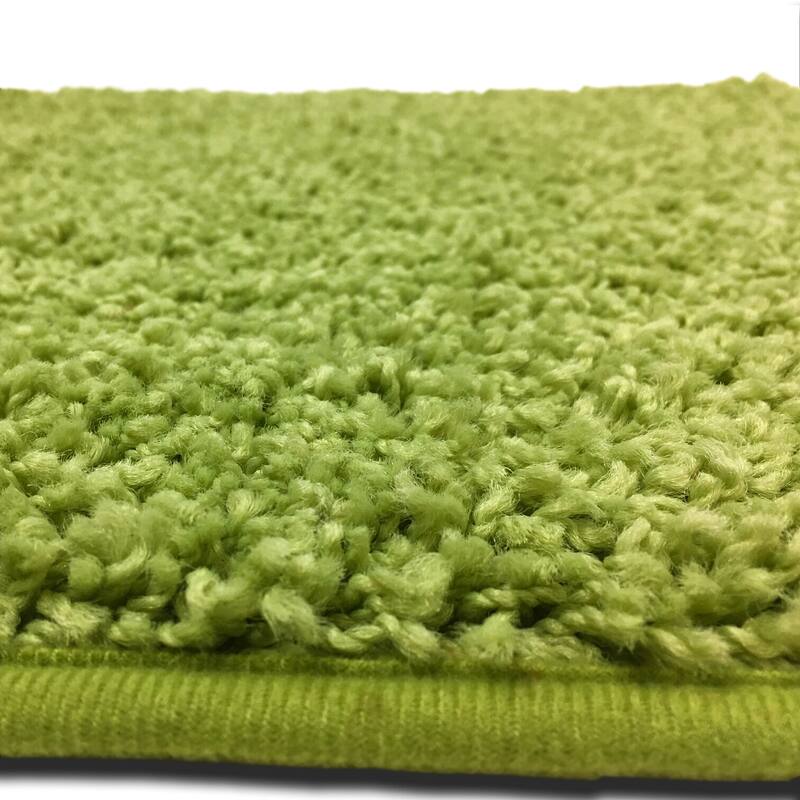 Layla 3 PC Shaggy Bathroom Rug Set, Bath Mat, Contour Rug, Lid Cover, Solid Colors