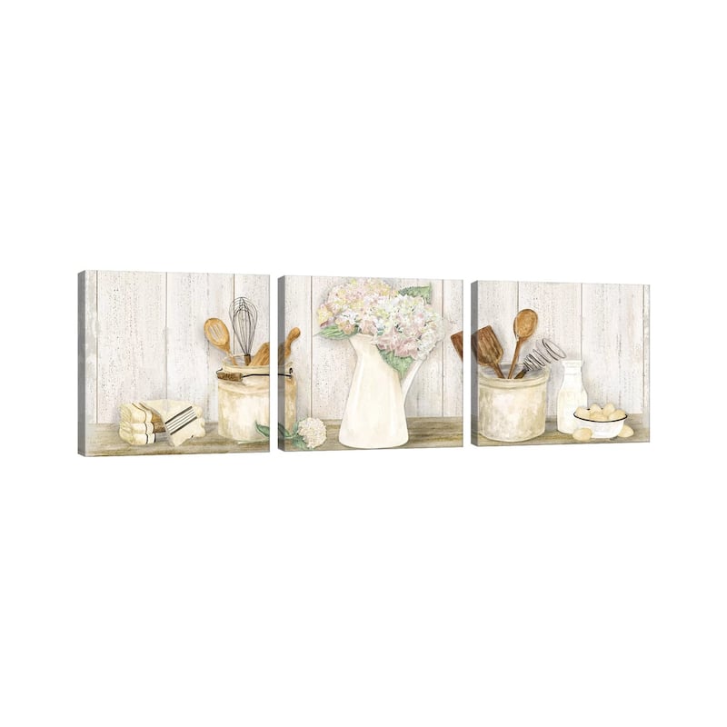 iCanvas "Vintage Kitchen Panel" by Tara Reed 3-Piece Canvas Wall Art Set