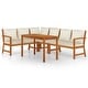 preview thumbnail 54 of 83, vidaXL 4/5/6/7/9/11 Piece Patio Dining Set with Cushions Solid Wood Acacia