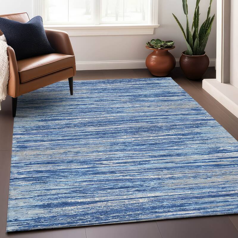 Premium Washable Super Soft Ombre Stripes Mayfield Rug - Blue - 10' x 14'