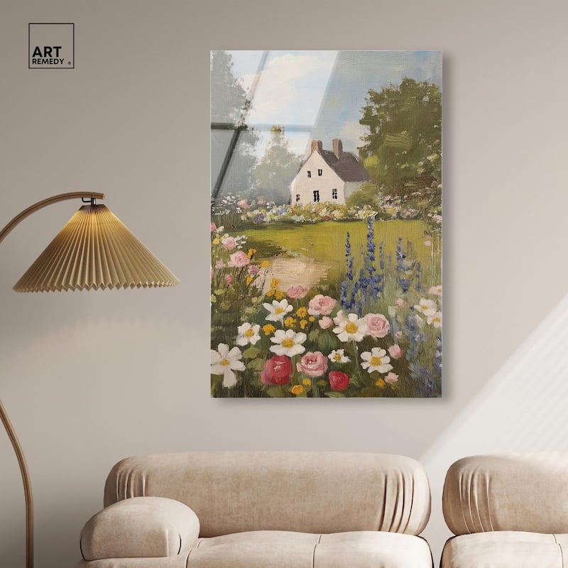 Floral Farmhouse I Acrylic by Art Remedy, Ready to Hang
