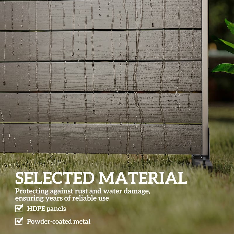 Outsunny HDPE Outdoor Privacy Screen, 47.2"W x 68.5"H Decorative Privacy Fence Screen with Stand and 6 Panels