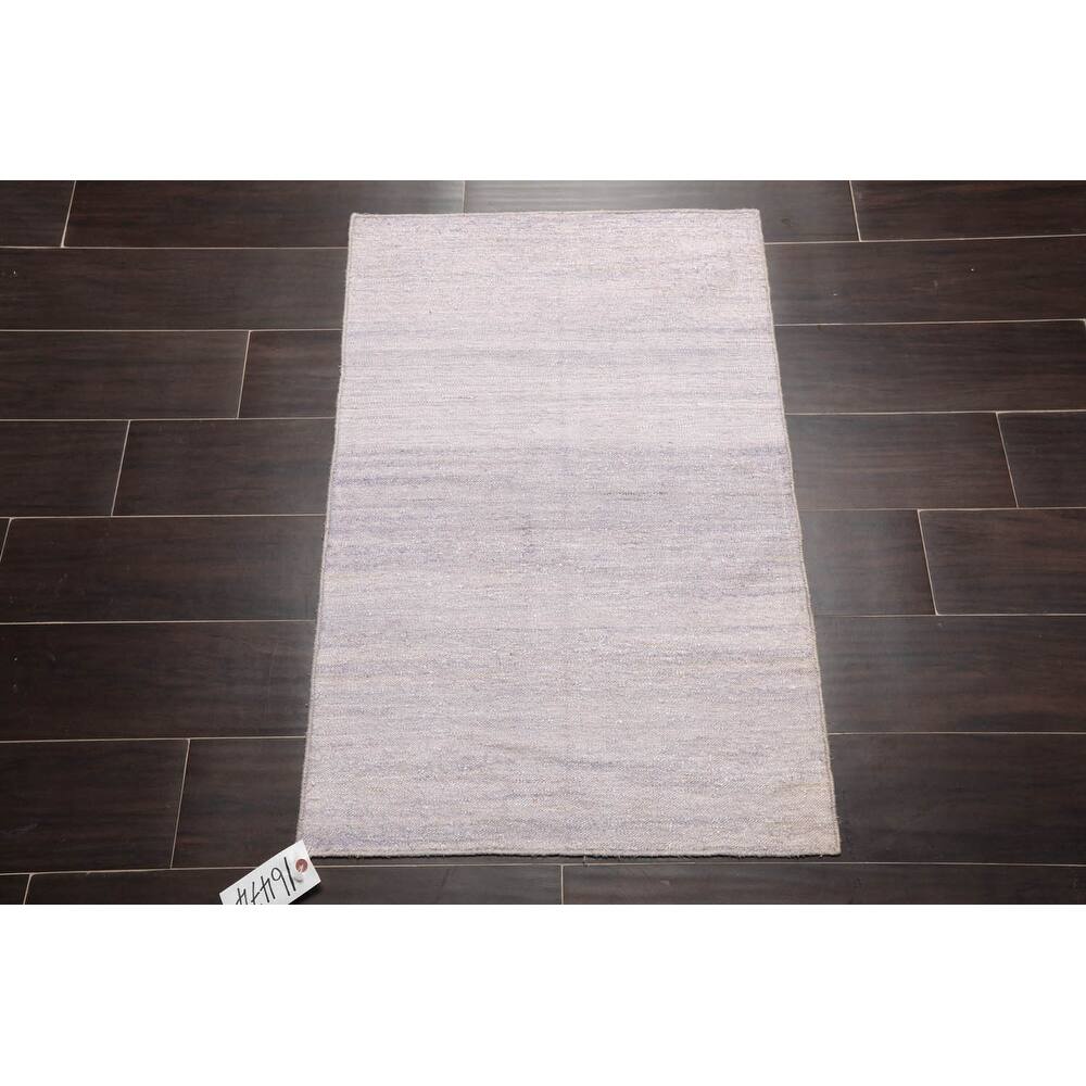 Hand Woven Lavender, Flat Weave Silk Modern Oriental Area Rug 2' x 3