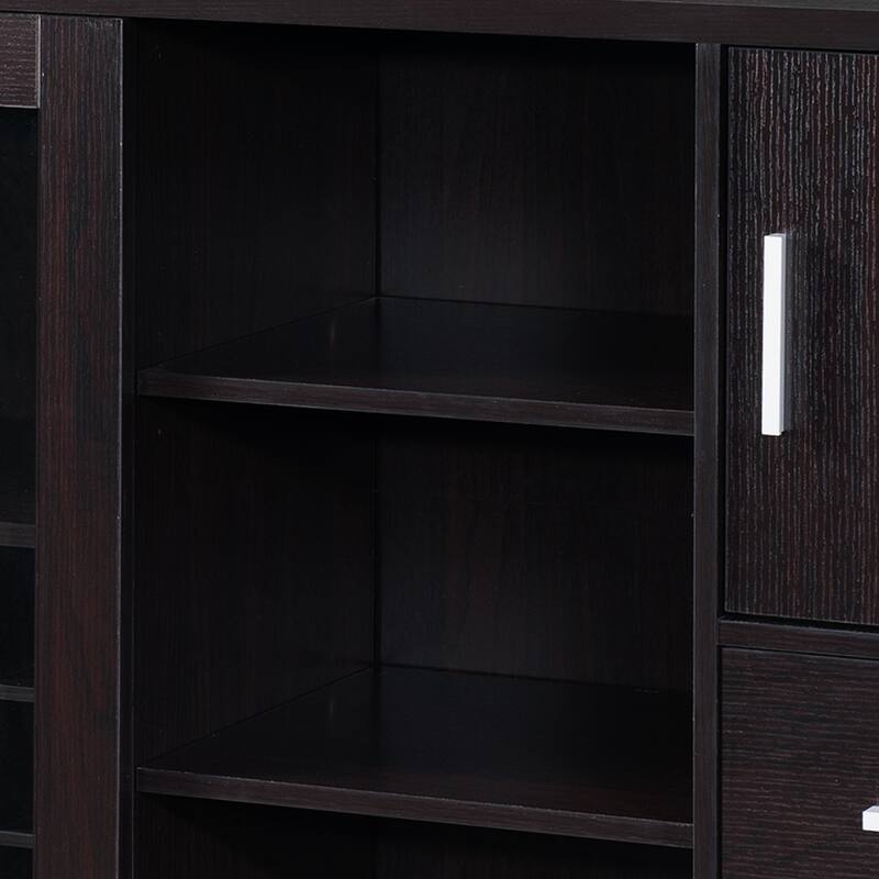 DH BASIC Modern Cappuccino Buffet with Wine Grid by Denhour