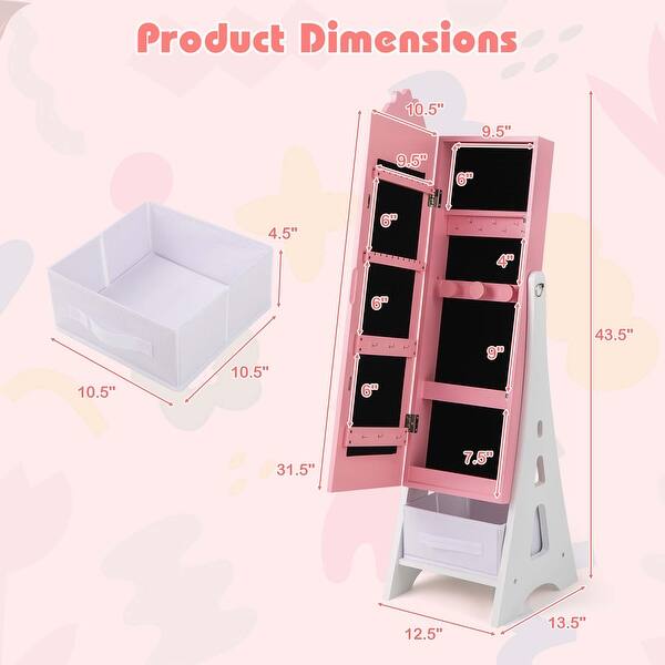 Costway Kids Vanity Set Princess Makeup Dressing Table & Chair Set - See Details