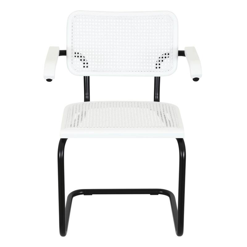 Breuer Chair Company Marcel Breuer Cesca Cane Cantilever Armchair Arm Chair w/ Black Steel Frame (Various Wood & Cane Colors)
