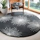 SAFAVIEH Handmade Soho Miyase Modern Burst New Zealand Wool Rug - 6' x 6' Round - Charcoal/Ivory