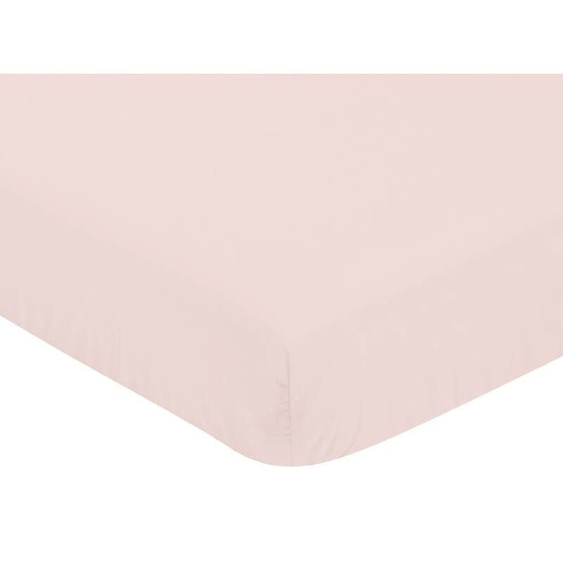 Blush Pink Girl Fitted Crib Sheet - Solid Color Cotton For Boho Desert Sun Mountain Collection