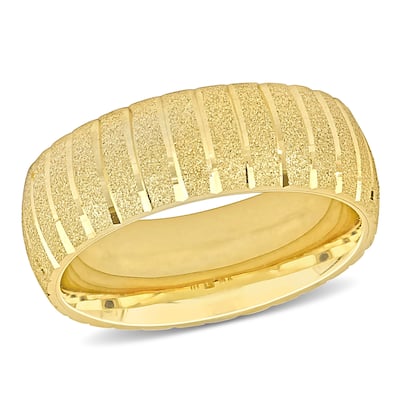 Miadora 7mm Sandblast Finish Wedding Band in 14k Yellow Gold