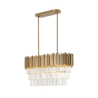 7 Light Gold Metal Chandelier With Clear Crystals - Bed Bath & Beyond ...