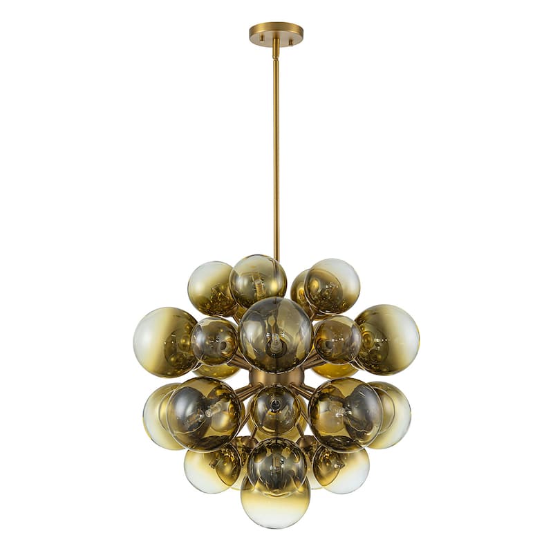 21-Light Modern Large Sputnik Cluster Glass Bubble Chandelier - W23.62"