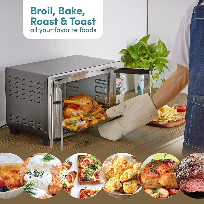 Elite Gourmet Double French Door Toaster Oven fits 12in Pizza