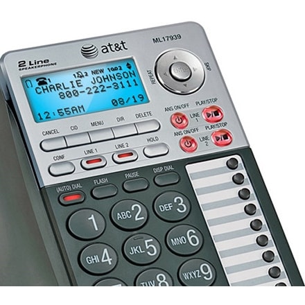 AT/&T ML17939 2-Line Corded Telephone with Digital Answering System and Caller ID