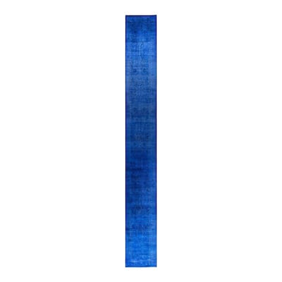 Contemporary Overdyed Wool Hand Knotted Runner - 2' 8" x 21' 2"