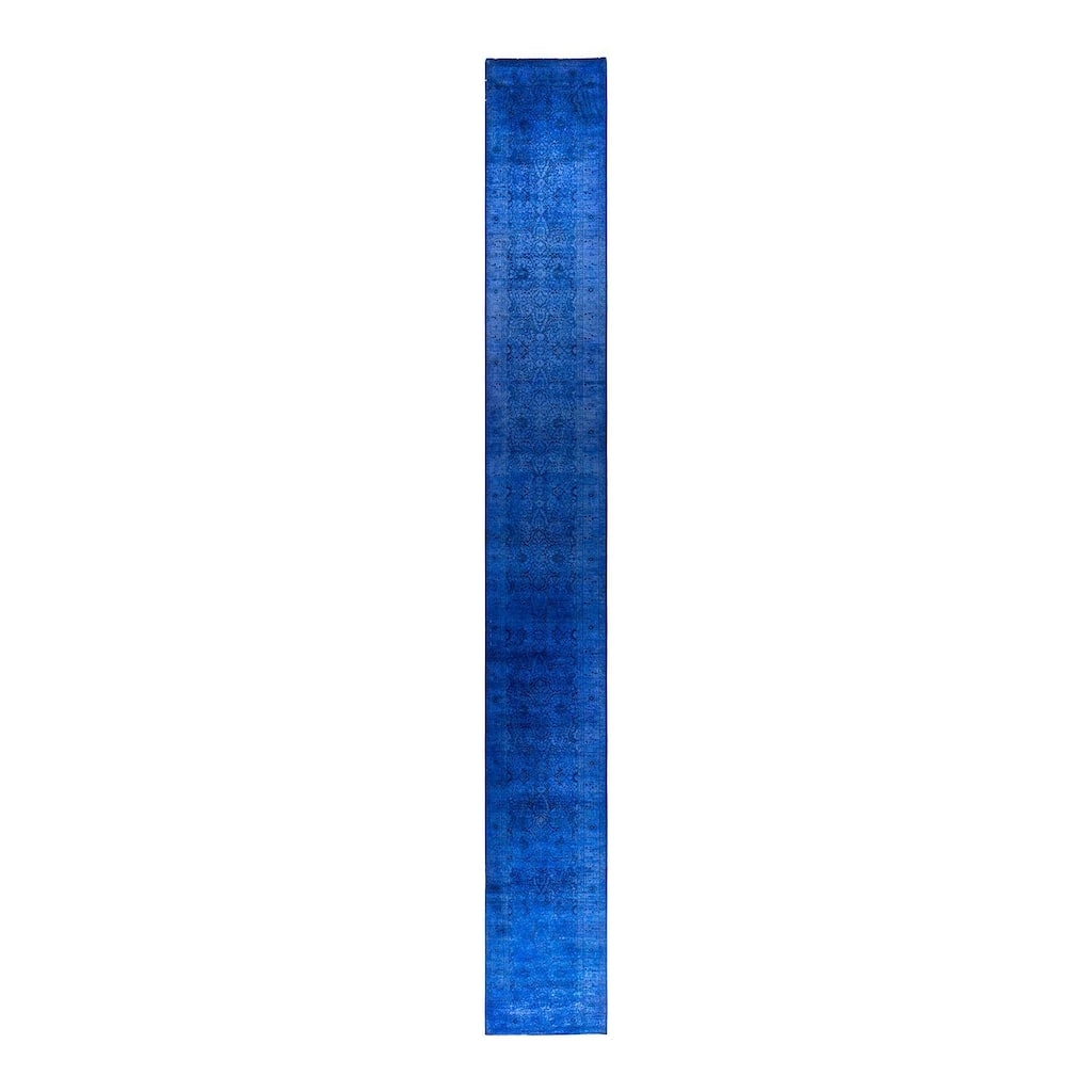Contemporary Overdyed Wool Hand Knotted Runner - 2' 8" x 21' 2"