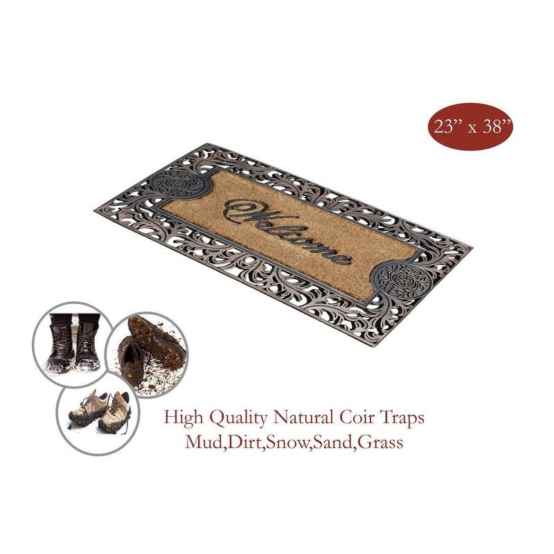 A1HC Natural Coir and Rubber doormat 23"X38"