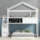 preview thumbnail 4 of 13, White L-Shaped Playhouse Bed Frame Twin over Full with Blackboard