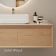 preview thumbnail 8 of 26, 48" Modern Floading Single Bathroom Vanities, Solid Wood, Glossy Stone Vessel, Brown &Light Wood - 47.6" x 19.7
