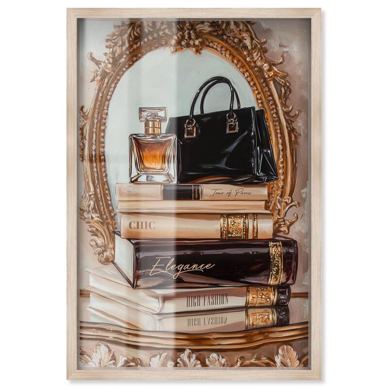 Elegant Glam by the Mirror Shadowbox by Art Remedy - Natural - 36" x 54"