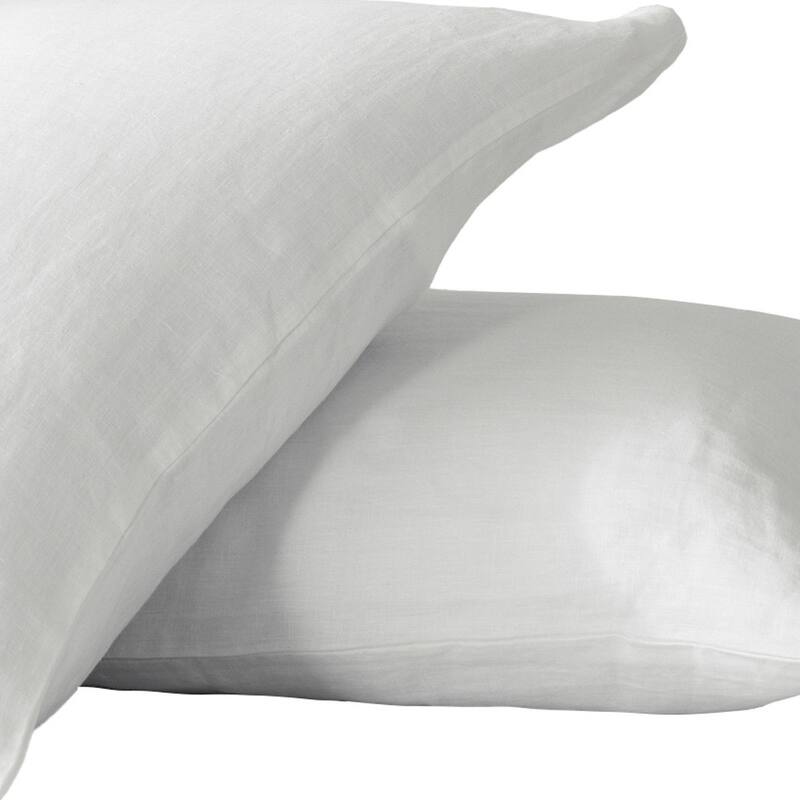HomeRoots Set of Two Ivory Linen Pillowcases