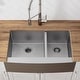 preview thumbnail 15 of 24, KRAUS Standart PRO Stainless Steel 36 in 2-Bowl Farmhouse Kitchen Sink