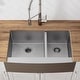 preview thumbnail 2 of 24, KRAUS Standart PRO Stainless Steel 36 in 2-Bowl Farmhouse Kitchen Sink